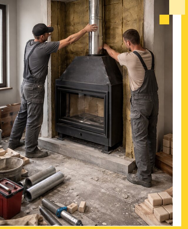 Изготовление и монтаж закрытых каминов в Мурманске под ключ