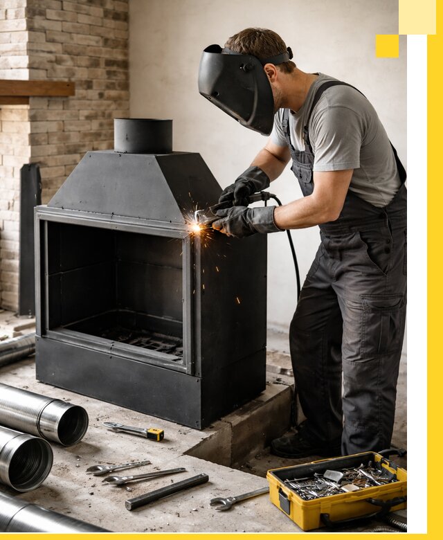 Продажа и установка металлических каминов в Мурманске под ключ