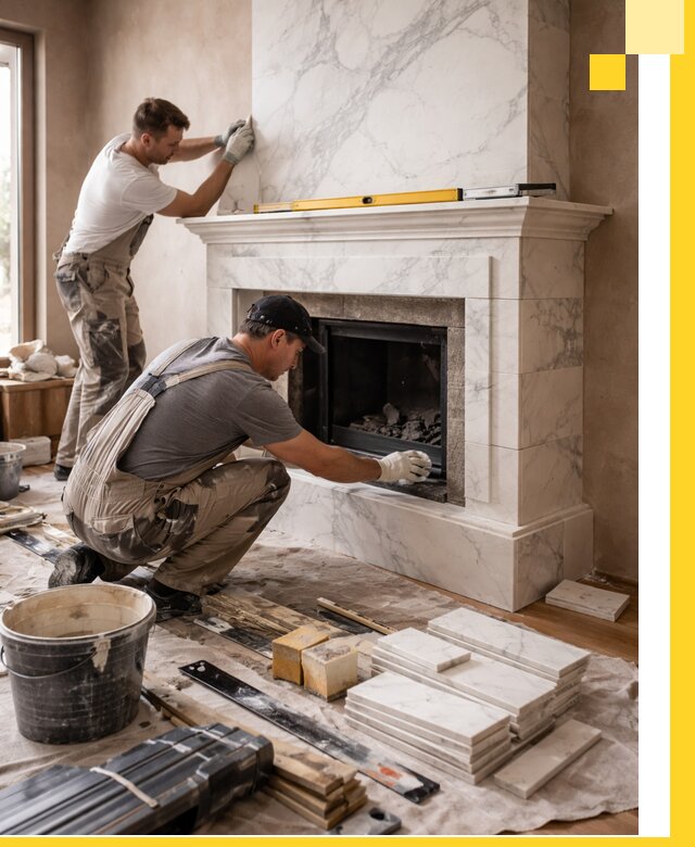 Отделка каминов в Мурманске качественные облицовочные работы