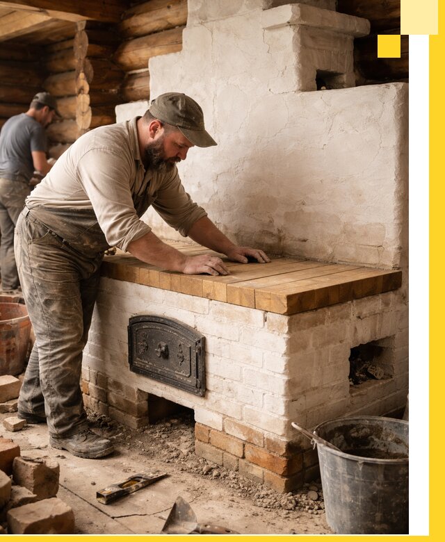 Проектирование и установка русской печи с лежанкой в Мурманске