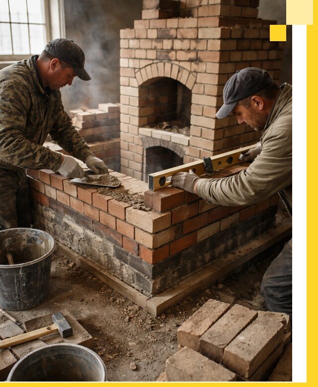 Изготовление и монтаж печей и каминов из кирпича в Мурманске