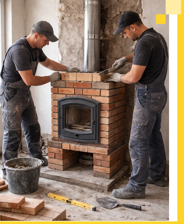 Монтаж печи камина под ключ в Мурманске с гарантией и пусконаладкой