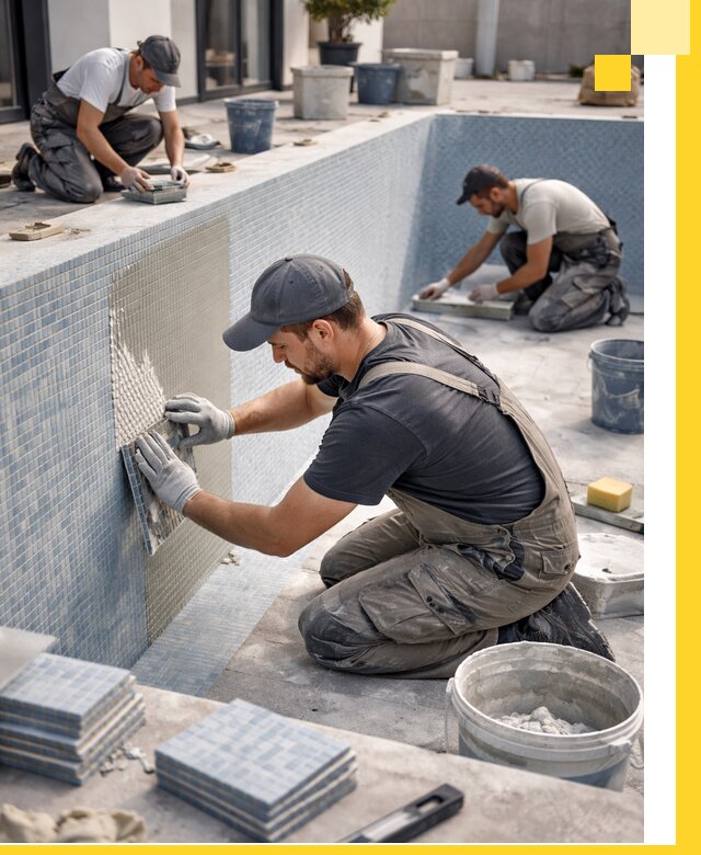 Облицовка бассейнов в Мурманске плитка мозаика гидроизоляция