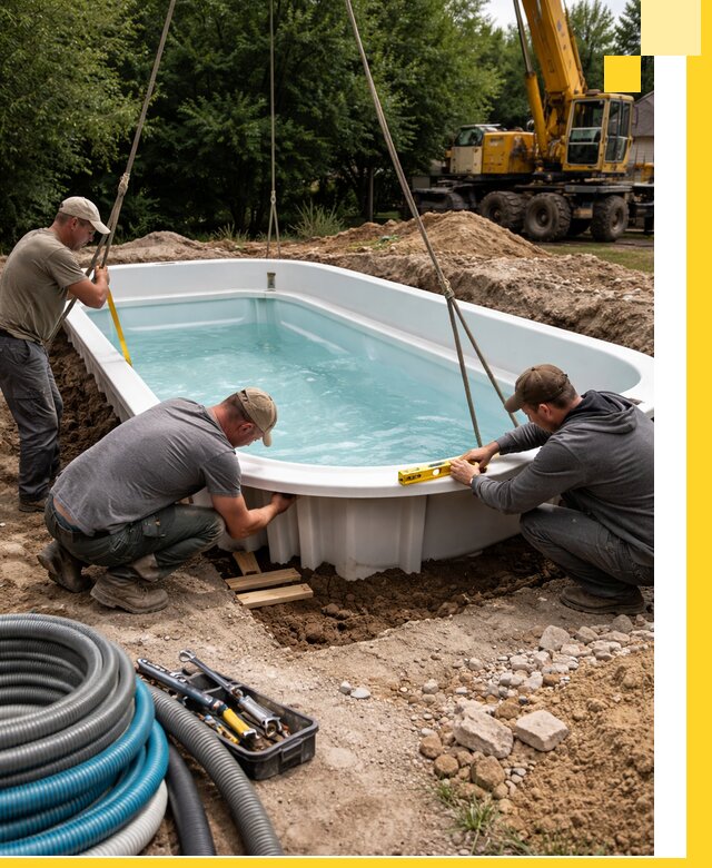 Установка и монтаж композитных бассейнов под ключ в Мурманске