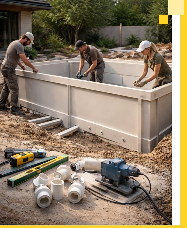 Установка полипропиленовых бассейнов под ключ в Мурманске