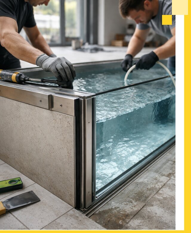 Проектирование и монтаж стеклянных бассейнов в Мурманске