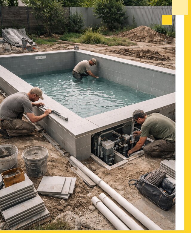 Строительство и монтаж бассейнов для дачи под ключ в Мурманске