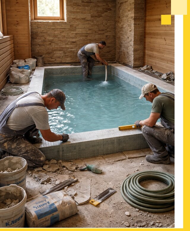 Проектирование и строительство бассейнов для бани в Мурманске