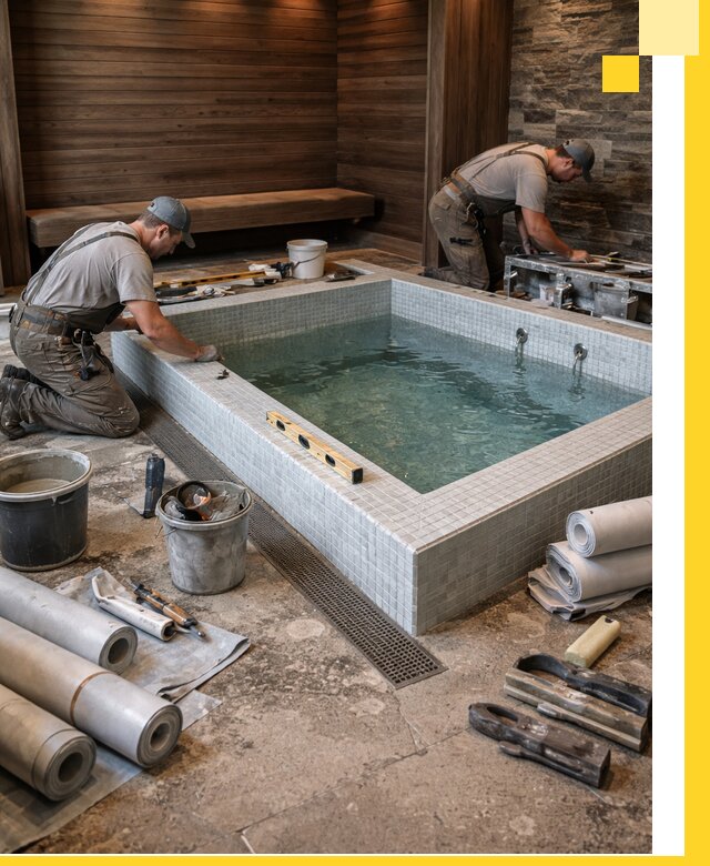 Установка и строительство бассейнов для сауны в Мурманске