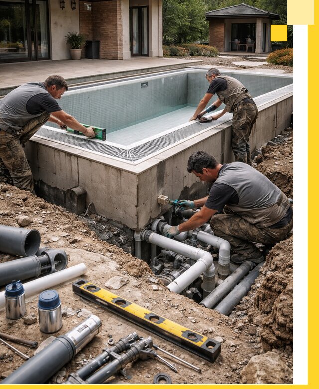 Строительство переливных бассейнов в Мурманске под ключ