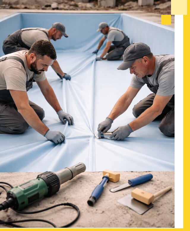 ПВХ пленка для бассейнов с монтажом и гарантией в Мурманске