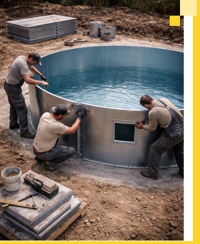 Круглые бассейны под ключ в Мурманске проектирование и монтаж