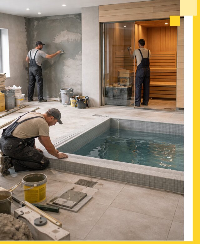 Проектирование и строительство сауны с бассейном в Мурманске