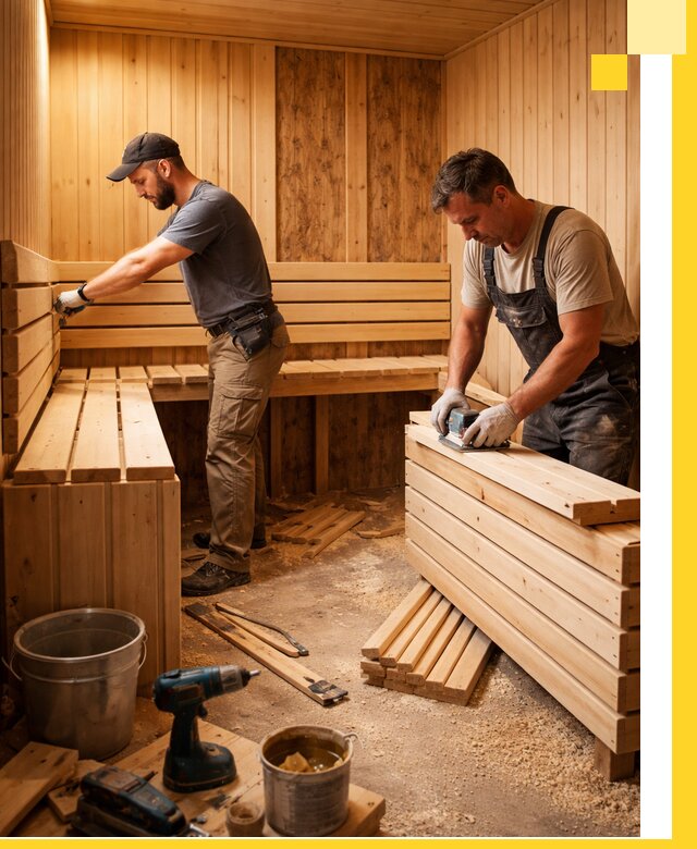 Профессиональный комплексный ремонт саун под ключ в Мурманске
