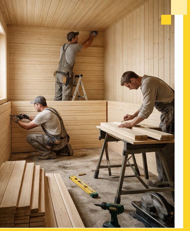 Обшивка саун в Мурманске из натуральной древесины под ключ