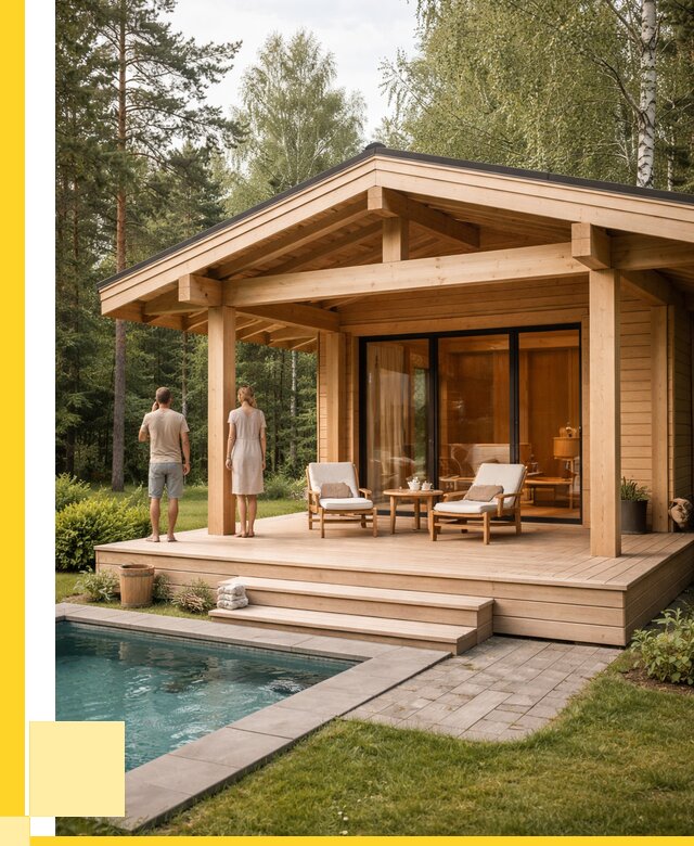 Бани с террасой под ключ в Мурманске от 616920 р. | ЭриданМрм