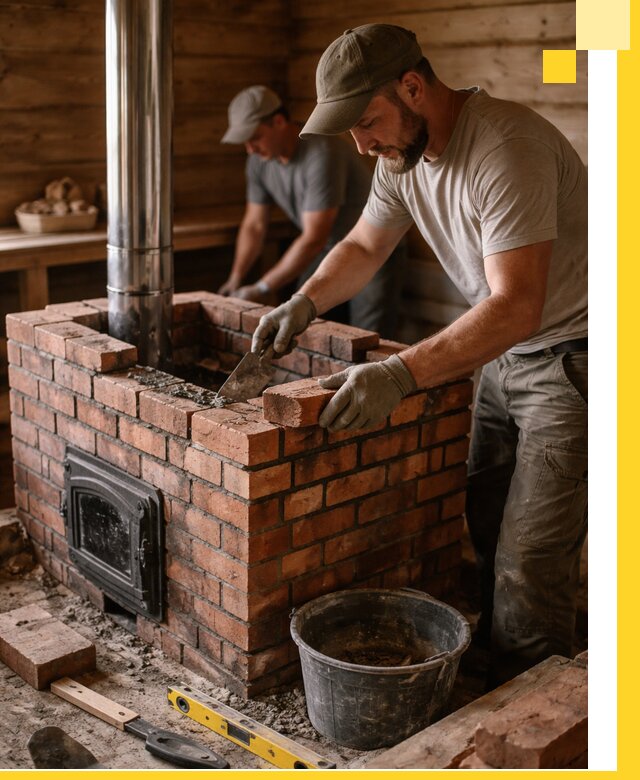 Кирпичные печи для бани под ключ в Мурманске, проект и монтаж