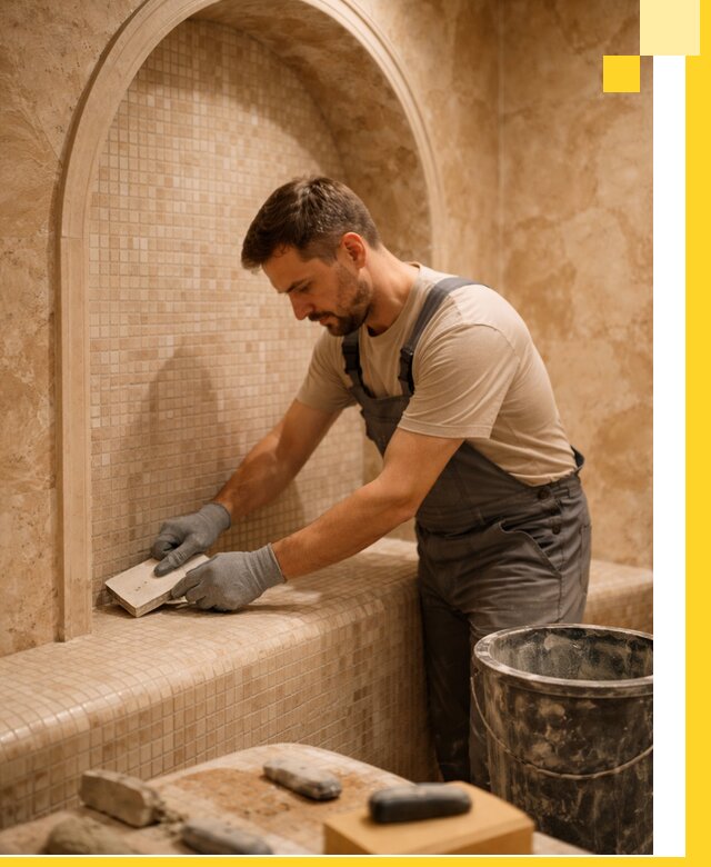 Профессиональная отделка хамамов с мозаикой под ключ в Мурманске