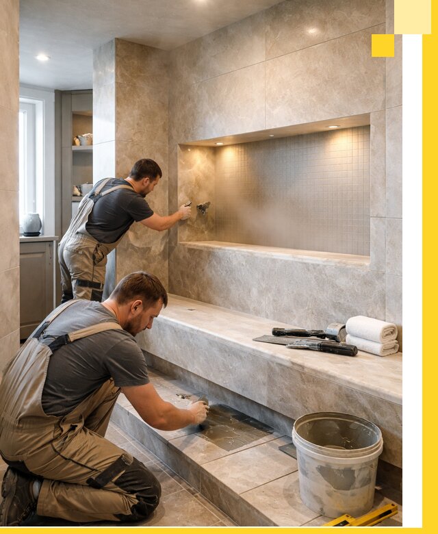 Профессиональное строительство хамама в квартире в Мурманске