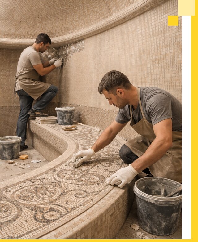 Плитка для хамама в Мурманске, укладка, подбор и поставка